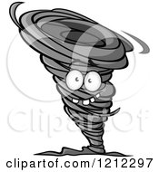 Clipart Of A Grayscale Twister Tornado Character 5 Royalty Free Vector Illustration