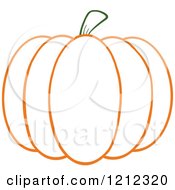 Cartoon Of An Orange Outlined Pumpkin Royalty Free Vector Clipart