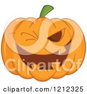 Poster, Art Print Of Winking Halloween Jackolantern Pumpkin