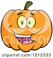 Cartoon Of A Happy Smiling Halloween Pumpkin Royalty Free Vector Clipart