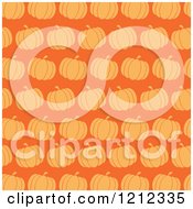 Poster, Art Print Of Seamless Pattern Of Pumpkins Over Orange