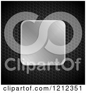 Clipart Of A 3d Brushed Silver Tile On Perforated Black Metal Royalty Free Vector Illustration