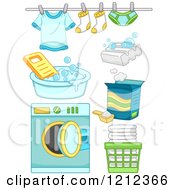 Poster, Art Print Of Green And Blue Boy Laundry Items
