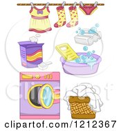 Poster, Art Print Of Girl Laundry Items
