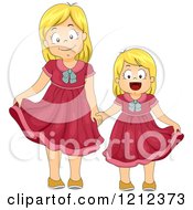 Poster, Art Print Of Blond Sisters Wearing The Same Dress