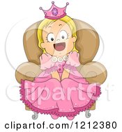 Poster, Art Print Of Happy Blond Toddler Girl In A Princess Costume