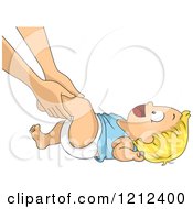 Blond Baby Giggling And Getting A Leg Massage