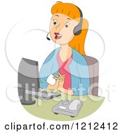 Poster, Art Print Of Pleasant Female Customer Service Call Center Representative