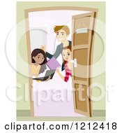 Poster, Art Print Of Teenagers With Study Materials At A Door