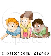 Poster, Art Print Of Excited Diverse Children Looking Down