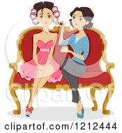 Poster, Art Print Of Woman Applying Makeup On A Beautiful Girl On Prom Night