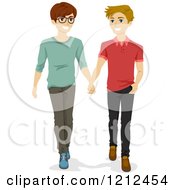 Poster, Art Print Of Young Gay Men Walking And Holding Hands