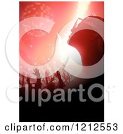 Poster, Art Print Of Silhouetted Woman And Crowd Under A Disco Ball And Red Lights