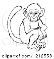 Poster, Art Print Of Outlined Chinese Zodiac Monkey