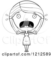 Poster, Art Print Of Black And White Scared Pregnant Woman Screaming