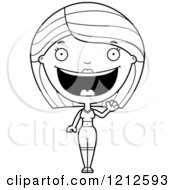 Cartoon Of A Black And White Friendly Waving Fitness Woman Royalty Free Vector Clipart