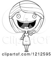 Poster, Art Print Of Black And White Friendly Waving Pregnant Woman