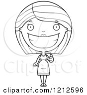 Poster, Art Print Of Black And White Happy Pregnant Woman Holding A Thumb Up