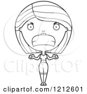 Cartoon Of A Black And White Mad Fitness Woman Royalty Free Vector Clipart
