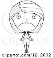 Cartoon Of A Black And White Depressed Fitness Woman Royalty Free Vector Clipart