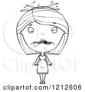 Cartoon Of A Black And White Pregnant Woman With Morning Sickness Royalty Free Vector Clipart by Cory Thoman