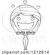 Cartoon Of A Black And White Loving Woman In A Bikini Royalty Free Vector Clipart by Cory Thoman
