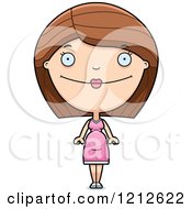Cartoon Of A Happy Pregnant Woman Royalty Free Vector Clipart
