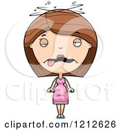 Cartoon Of A Pregnant Woman With Morning Sickness Royalty Free Vector Clipart by Cory Thoman