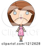 Cartoon Of A Depressed Pregnant Woman Royalty Free Vector Clipart by Cory Thoman