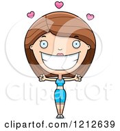 Cartoon Of A Loving Fitness Personal Trainer Woman Royalty Free Vector Clipart by Cory Thoman