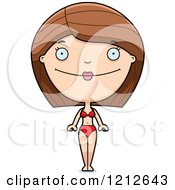 Cartoon Of A Happy Woman In A Bikini Royalty Free Vector Clipart by Cory Thoman