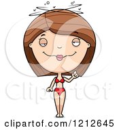 Cartoon Of A Drunk Woman In A Bikini Royalty Free Vector Clipart by Cory Thoman