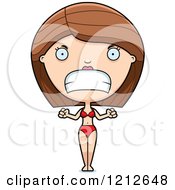 Cartoon Of A Mad Woman In A Bikini Royalty Free Vector Clipart by Cory Thoman