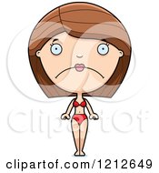 Cartoon Of A Depressed Woman In A Bikini Royalty Free Vector Clipart by Cory Thoman