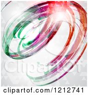 Poster, Art Print Of Colorful Spiral Over Gray With Shapes