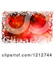 Clipart Of A Red Christmas Bokeh Light Background With Snowflakes And Stars Royalty Free CGI Illustration