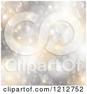 Clipart Of A Christmas Bokeh Light Sparkle Snowflake And Star Background Royalty Free Vector Illustration