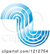 Clipart Of A Blue Abstract Wave Symbol Royalty Free Vector Illustration