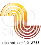 Clipart Of An Orange Abstract Wave Symbol Royalty Free Vector Illustration by Lal Perera