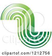 Clipart Of A Green Abstract Wave Symbol Royalty Free Vector Illustration by Lal Perera