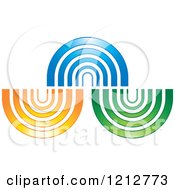 Clipart Of A Blue Green And Orange Abstract Symbol 2 Royalty Free Vector Illustration by Lal Perera