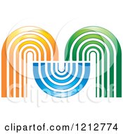 Clipart Of A Blue Green And Orange Abstract Symbol 3 Royalty Free Vector Illustration by Lal Perera