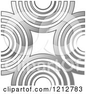 Poster, Art Print Of Pattern Of Silver Half Circles