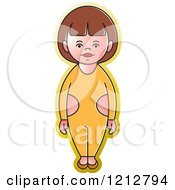 Clipart Of A Girl Or Woman In A Yellow Outfit Royalty Free Vector Illustration