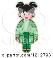 Clipart Of A Girl Or Woman In A Lab Coat Royalty Free Vector Illustration