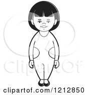 Clipart Of A Black And White Girl 9 Royalty Free Vector Illustration