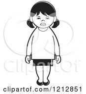 Clipart Of A Black And White Girl 8 Royalty Free Vector Illustration