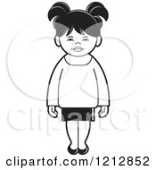 Clipart Of A Black And White Girl 7 Royalty Free Vector Illustration