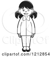 Clipart Of A Black And White Girl 2 Royalty Free Vector Illustration