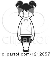 Clipart Of A Black And White Girl 4 Royalty Free Vector Illustration